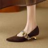 Salto Alto Pontudo Estilo Francês com Design Feminino, Tira Única, Sapatos Mary Jane, Novo Modelo Verão 2025, Scarpins Stiletto Rasos
