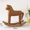 Zakka Ornamento de Caballo de Madera Tallado a Mano de Madera Maciza Caballo Mecedora Estilo Retro Nostálgico Decoración Decorativa Estilo Campestre Americano