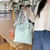 Primavera y Verano Nuevo Estilo Bolso de Hombro de Moda Bolso de Lona Versátil Coreano Plisado Gran Capacidad Bolso para el Trabajo y para Ir al Trabajo