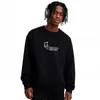 Moletom de Algodão Pesado para Casais, Corte Amplo, Gola Redonda, Pulôver sem Capuz, Versátil, Quente, Blusa Estampada para Outono e Inverno