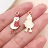 Colgantes de aleación navideños con goteo de aceite hombre de jengibre muñeco de nieve Papá Noel campana adornos de regalo accesorios para joyería DIY