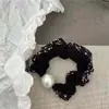 Nova Coleção Coreana de Scrunchies Plissados de Renda com um Toque de Luxo, Acessório de Prendedor de Cabelo Simples e Moderno com um Toque de Elegância