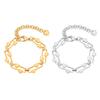 El más fácil de combinar Pulsera Ovalada con Forma de Corazón Chapada en Oro de Acero Inoxidable para Mujer Accesorios de Moda con Estilo Quanxi Water Br-2161