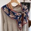Bufanda Larga de Imitación Seda y Lana de Doble Cara y Doble Capa con Borde Biselado para Mujer, Primavera, Otoño e Invierno, con Correa Ancha, Bufanda Versátil