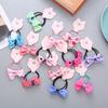 5 Pares de Lazos Hechos a Mano Estilo Coreano con Estampados, Bandas Elásticas de Alta Elasticidad para Niñas, Estudiantes de Primaria, Diademas, Accesorios para el Cabello al por Mayor