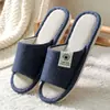 Chinelos de Linho para Homens, Uso Doméstico Interno, Silenciosos, Absorventes de Suor, Resistentes ao Desgaste, Antiderrapantes, Chinelos de Algodão e Linho para Primavera e Outono para Homens