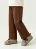 Calça infantil Wulibu 2026 outono calça reta respirável infantil simples e durável calça casual versátil para meninas