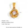 Pendente de Aço Inoxidável Eletrodepositado a Vácuo com Cravação de Diamantes, Formato de Coração Multi-Design, Pingente de Colar Versátil de Luxo Leve, Venda por Atacado