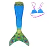 Traje de baño de cola de sirena para niños de comercio exterior europeo y americano, traje de baño para bebé con aletas, atuendo de actuación para niñas, secado rápido