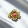 Colar Pulseira Flor Zircônia Banhada a Ouro Real 18K Fecho Pérola Kit de Material com Cordão Colorido DIY Festival do Barco-Dragão