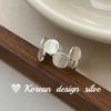 Joyería Personalizada Estilo Dongdaemun de Corea del Sur Plata Esterlina S925 Diseño Simple Anillo Oval Asimétrico Cepillado para Mujer