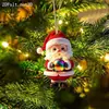 Colgante de Papá Noel de Navidad y Año Nuevo Acrílico Plano 2D Papá Noel Reno Trineo Adornos de Árbol de Navidad