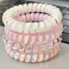 Goma para el pelo de cordón de teléfono de fresa y coco para niña, Elegante, Sin marca, No aprieta, Alta elasticidad, Duradera, para mujeres