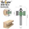 Cortador en T Yusheng Green Ball 8x 32 Fresadora para Carpintería Mango de Ranura con Rodamiento Cabezal de Corte Ranurado Juego de 4 Piezas