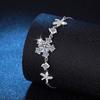 Pulsera de plata de ley 925 con forma de estrella de mar y moissanita de 1 quilate, ajustable, venta al por mayor.