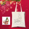 Bolsa de Lona para Colorir de Natal Infantil DIY Pintada à Mão Bolsa de Lona de Mão Conjunto Bolsa de Algodão de Ombro Único Logo Impresso