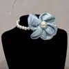 Coleiras Transfronteiriças para Animais de Estimação, Coleiras de Pérola para Gatos, Coleiras de Moda com Flores, Acessórios Estilo Princesa para Cachorros, Joias Personalizadas para Animais de Estimação