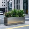 Caixa de flores externa de aço inoxidável caixa de luz luminosa combinação departamento de vendas restaurante divisória canteiro de flores externo suporte de flores de ferro floreira