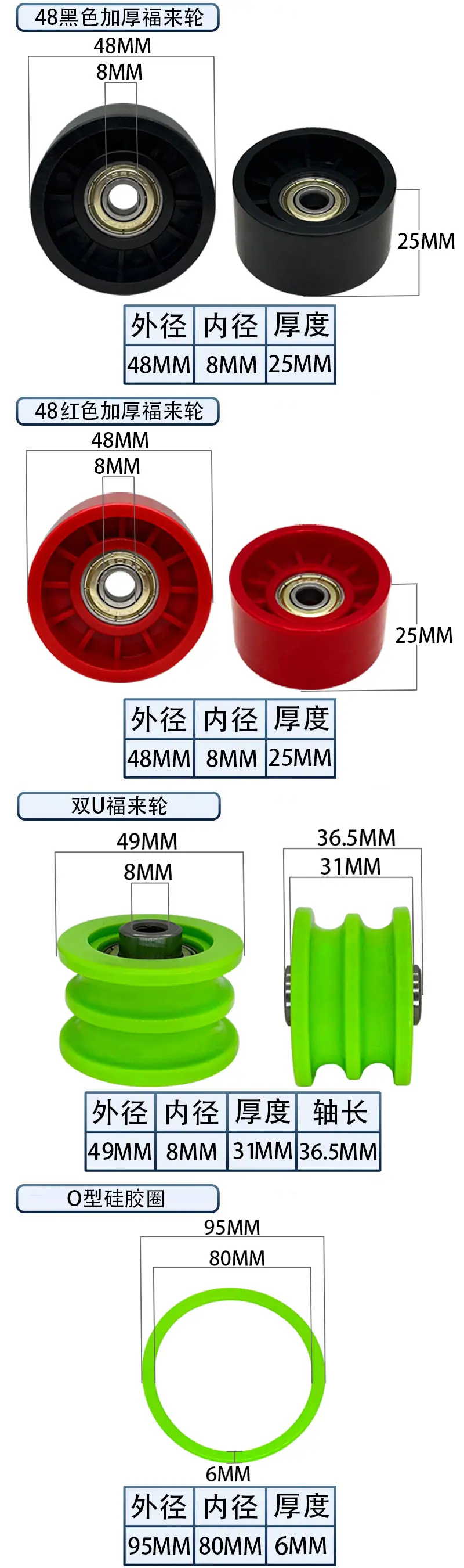 38mm福来轮