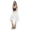 2026 Verano Nuevos Jeans de Pierna Ancha Sueltos Adelgazantes de Pierna Recta Cortos Blancos Estilo Retro Americano para Mujer Venta al por Mayor