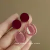 Brincos Retro Ankora Flor Geométrica Vermelha Brincos de Nicho de Alta Qualidade Modernos Estilosos Elegantes Versáteis para Mulheres
