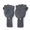 100 Guantes de Cachemira Engrosados Ciclismo Cubierta abatible para Hombres y Mujeres Otoño e Invierno Estilo Coreano Antifrío Cálidos Guantes de Dedos de Cachemira