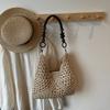 Nova bolsa de palha vazada de alta qualidade, bolsa de ombro de grande capacidade, bolsa de viagem, bolsa de palha para praia e deslocamento diário.