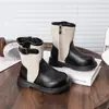 Novedad Otoño 2026 Botas de Estilo Martin para Niñas Estilo Británico Bloque de Color Botas de Cuero de Media Caña Bebé Suela Suave Antideslizante Botines de Moda