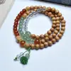 Novas Pulseiras de Sândalo com Múltiplos Círculos Estilo Chinês para Homens e Mulheres, Contas Budistas de Ágata e Calcedônia, Acessórios Empilháveis
