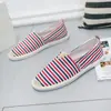 Zapatos de Tela a Rayas para Hombre Transpirables Casuales de Lino Paja Zapatos de Pescador Estudiante Modernos Perezosos Británicos Old Beijing Zapatos de Lona