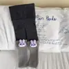 Leggings para niñas, calcetines gruesos con forro polar para niños de otoño e invierno, pantalones de nueve puntos con retazos, calcetines de felpa de dibujos animados, pantalones cálidos