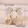 Pendientes de Diseño de Forma de 8 con Recortes y Microincrustaciones de Diamantes de Nuevo Estilo Europeo y Americano, Chapado en Oro Imitación Cobre, Color Duradero, Pendientes Versátiles Diarios para Instagram