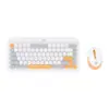 Conjunto de teclado e mouse sem fio punk colorido inteligente Qinlang, conjunto de teclado e mouse sem fio 2.4G colorido retrô mais vendido