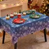 Mantel para Fiesta Navideña Transfronteriza Fiesta Temática Mantel Desechable de Plástico Rectangular Mantel Azul con Copos de Nieve