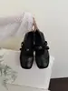 Sapatos rasos femininos Chuyuji estilo retrô francês, bico quadrado, Mary Jane de camélia, sola macia, corte baixo, elegantes e confortáveis