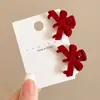 Diadema Rojo Festivo con Lazo para Niñas Pasador de Año Nuevo Infantil Pinza de Princesa Pasador para Flequillo Lateral Pasador
