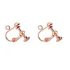 Pendientes envío invisible diy tornillo de cabeza plana clip para oreja accesorios chapado en cobre con anillo de suspensión clip para oreja sin convertidor para agujero de oreja