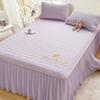 Set de Tres Piezas de Estera de Seda de Hielo de Verano Falda de Cama Estera Suave de Látex con Sensación de Frescor Lavable a Máquina para el Hogar Plegable Estera Gruesa
