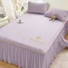 Colchoneta Refrigerante de Seda de Hielo y Látex Verano 26 Modelo Nuevo Colchoneta Juego de Tres Piezas Estilo Princesa Encaje Colchoneta Refrigerante Sábana Lavable Colchoneta de Aire Acondicionado
