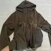 Chamarra sudadera con capucha para mujer color café, nuevo estilo otoño 2026, corte holgado, estiliza, top relajado y casual de manga larga
