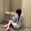 Roupão de Lingerie Sexy Transparente Japonês Doce Sexy Laço Puro Desejo Flor de Cerejeira Menina Pijama Kimono Sexy