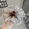 Scrunchie de Pérola em Organza para Mulheres, Elástico de Cabelo Estilo Coreano, Novo Elástico de Cabelo Primavera/Verão, Corda de Cabelo, Scrunchie