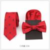 Moda Casual para Hombre Estilo Coreano Calavera Corbata de Vestir Corbata Pañuelo de Bolsillo Set de Tres Piezas Corbata Personalizada Punto