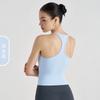 Sujetador Deportivo para Mujer con Espalda en I y Almohadillas en el Pecho, Corte Delgado, Transpirable, Top de Sensación de Segunda Piel para Yoga, Pilates y Fitness en Verano