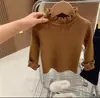 Suéter de moda para bebé niña con bordes de volantes, estilo princesa, tejido lindo y moderno para niños