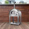 Forno de Pizza Italiano de Aço Inoxidável para Pátio Externo, Grelha Pizzaria, Forno a Lenha Carvão, Forno para Churrasco Braseado