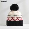 Comercio Exterior Retro Bola de Pelo Jacquard Ins Sombrero de Lana Tejido Coreano Infantil Otoño e Invierno Lindo Cálido Combinable Cara Pequeña