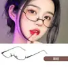 Anteojos de Media Montura de Estilo Japonés de Moda para Estilismo de Fotos Ins Mori Girl Anteojos Decorativos