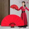 Abanico Danza del Dragón de Nieve Abanico Tai Chi Estilo Chino Kung Fu Abanico Sonoro Artes Marciales Rojo Infantil Estudiante Danza Abanico de Doble Cara