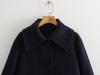 Suministro Transfronterizo al por Mayor Europeo y Americano Ropa Europea y Americana Otoño Solapa Color Sólido Holgado Lana Exterior Chaqueta A77-